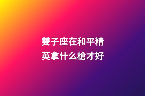雙子座在和平精英拿什么槍才好-第1張-星座運勢-玄機派