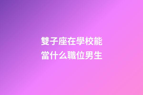 雙子座在學校能當什么職位男生-第1張-星座運勢-玄機派