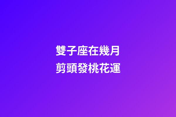雙子座在幾月剪頭發桃花運-第1張-星座運勢-玄機派