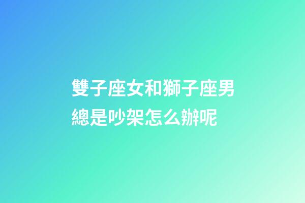 雙子座女和獅子座男總是吵架怎么辦呢-第1張-星座運勢-玄機派
