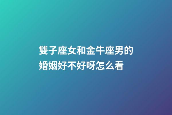 雙子座女和金牛座男的婚姻好不好呀怎么看-第1張-星座運勢-玄機派