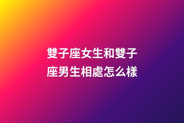 雙子座女生和雙子座男生相處怎么樣-第1張-星座運勢-玄機派