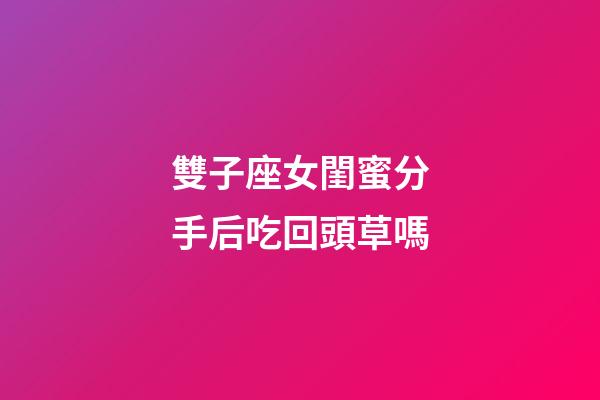 雙子座女閨蜜分手后吃回頭草嗎-第1張-星座運(yùn)勢(shì)-玄機(jī)派