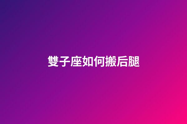 雙子座如何搬后腿-第1張-星座運勢-玄機派