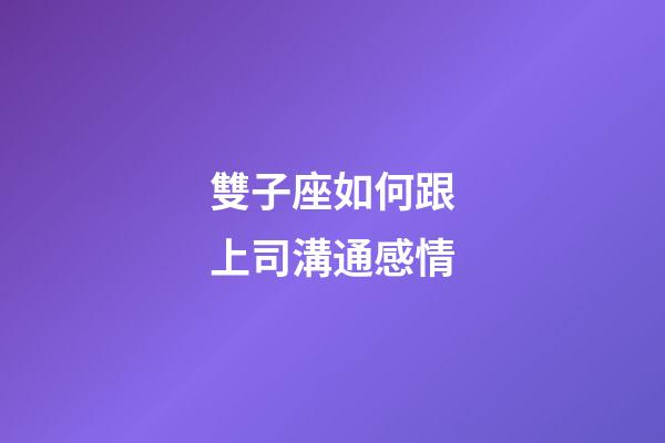 雙子座如何跟上司溝通感情-第1張-星座運(yùn)勢(shì)-玄機(jī)派