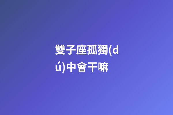 雙子座孤獨(dú)中會干嘛-第1張-星座運(yùn)勢-玄機(jī)派