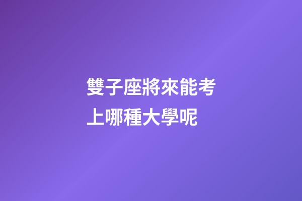 雙子座將來能考上哪種大學呢-第1張-星座運勢-玄機派