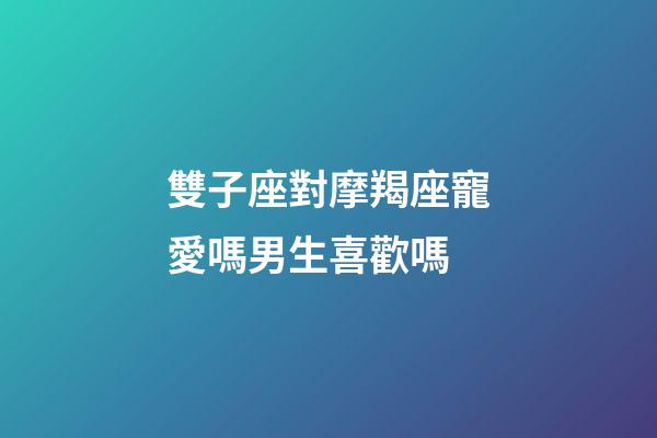 雙子座對摩羯座寵愛嗎男生喜歡嗎-第1張-星座運勢-玄機派