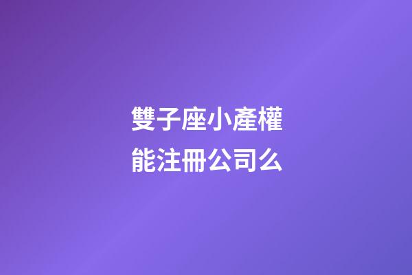 雙子座小產權能注冊公司么-第1張-星座運勢-玄機派