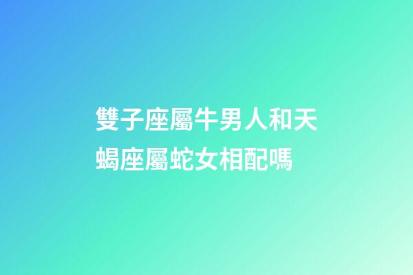 雙子座屬牛男人和天蝎座屬蛇女相配嗎-第1張-星座運勢-玄機派