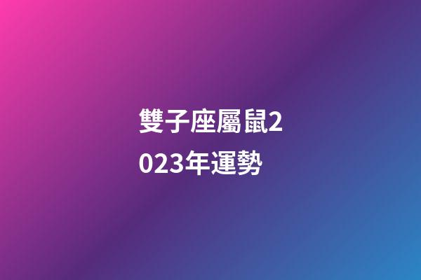 雙子座屬鼠2023年運勢-第1張-星座運勢-玄機派