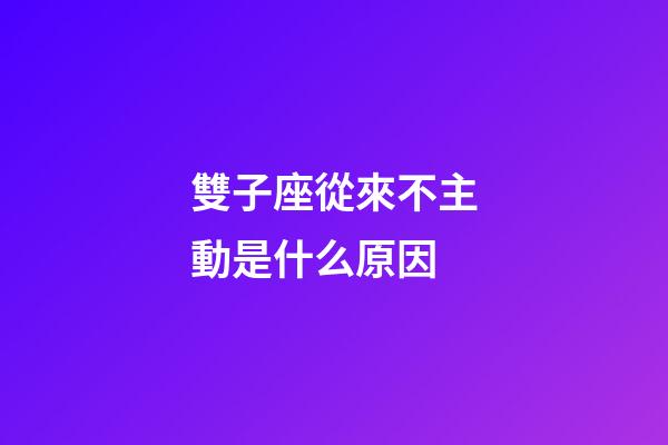 雙子座從來不主動是什么原因-第1張-星座運勢-玄機派
