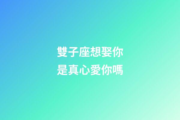 雙子座想娶你是真心愛你嗎-第1張-星座運勢-玄機派