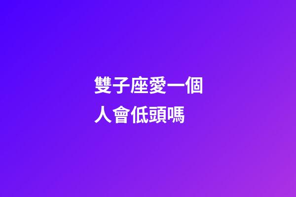 雙子座愛一個人會低頭嗎-第1張-星座運勢-玄機派