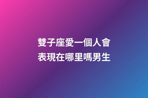 雙子座愛一個人會表現在哪里嗎男生-第1張-星座運勢-玄機派