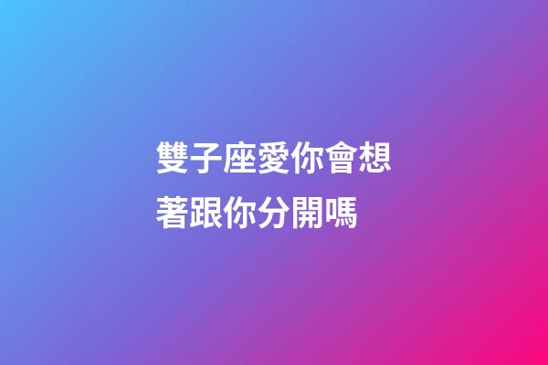 雙子座愛你會想著跟你分開嗎-第1張-星座運(yùn)勢-玄機(jī)派