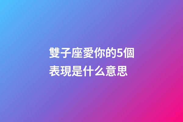 雙子座愛你的5個表現是什么意思-第1張-星座運勢-玄機派