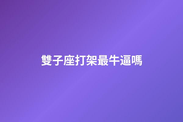 雙子座打架最牛逼嗎-第1張-星座運勢-玄機派