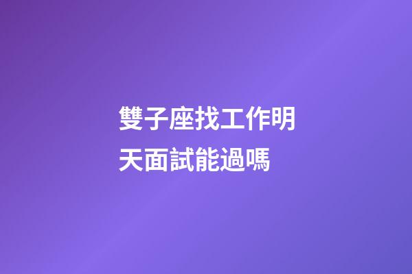 雙子座找工作明天面試能過嗎