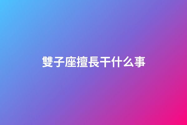 雙子座擅長干什么事-第1張-星座運勢-玄機派