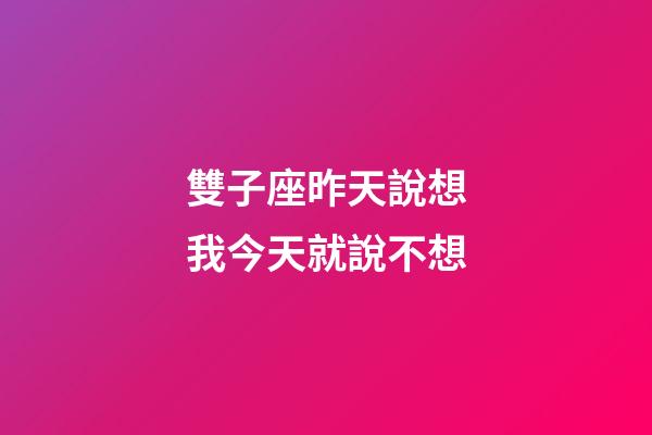 雙子座昨天說想我今天就說不想-第1張-星座運勢-玄機派