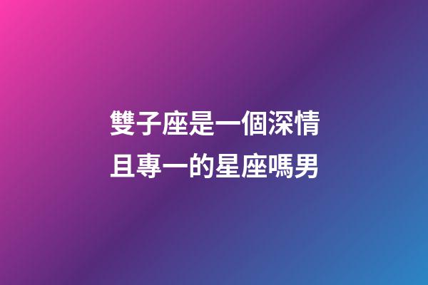 雙子座是一個深情且專一的星座嗎男-第1張-星座運勢-玄機派