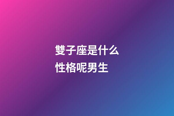 雙子座是什么性格呢男生-第1張-星座運(yùn)勢(shì)-玄機(jī)派