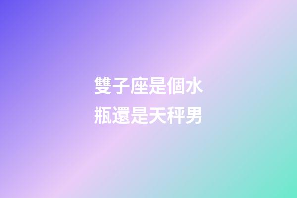 雙子座是個水瓶還是天秤男-第1張-星座運(yùn)勢-玄機(jī)派
