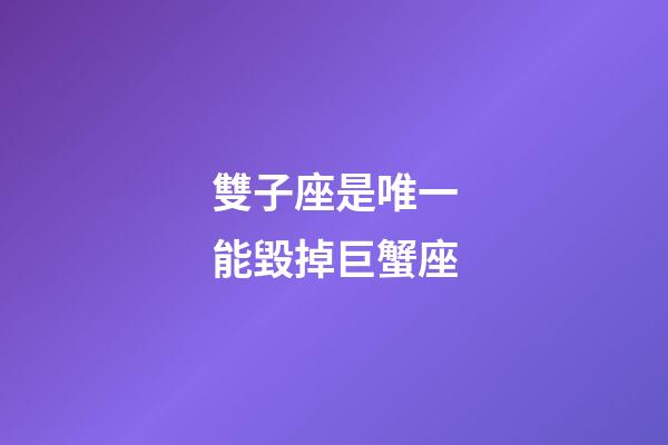 雙子座是唯一能毀掉巨蟹座-第1張-星座運勢-玄機派