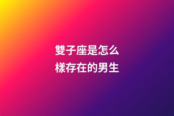 雙子座是怎么樣存在的男生-第1張-星座運勢-玄機派