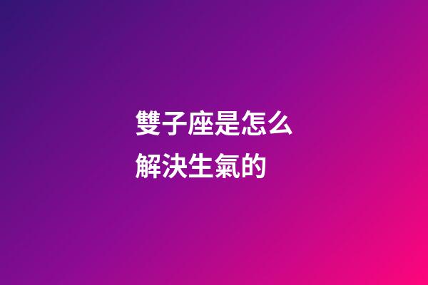 雙子座是怎么解決生氣的-第1張-星座運勢-玄機派
