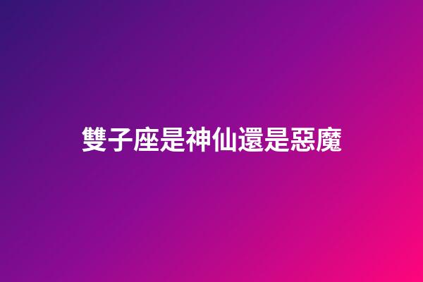 雙子座是神仙還是惡魔-第1張-星座運勢-玄機派