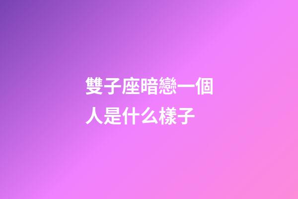 雙子座暗戀一個人是什么樣子-第1張-星座運勢-玄機派