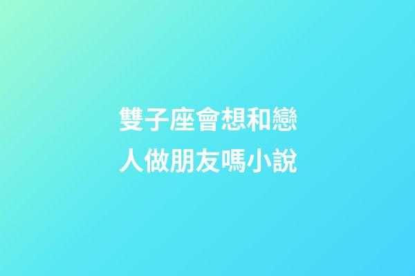 雙子座會想和戀人做朋友嗎小說-第1張-星座運勢-玄機派