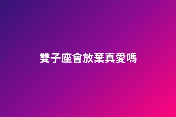 雙子座會放棄真愛嗎-第1張-星座運(yùn)勢-玄機(jī)派