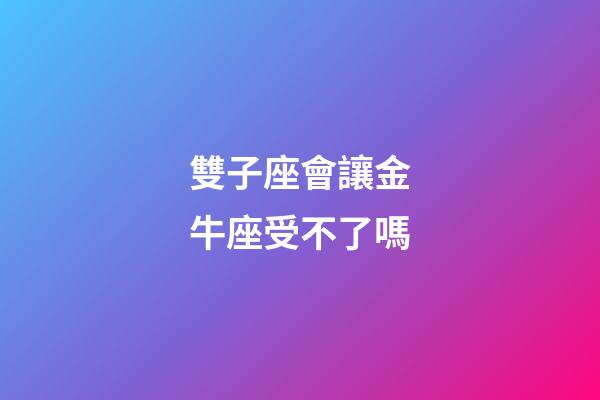 雙子座會讓金牛座受不了嗎-第1張-星座運勢-玄機派