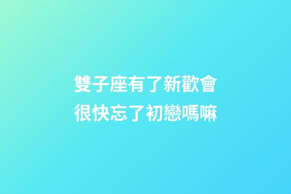 雙子座有了新歡會很快忘了初戀嗎嘛-第1張-星座運勢-玄機派