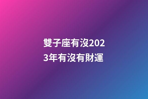 雙子座有沒2023年有沒有財運-第1張-星座運勢-玄機派