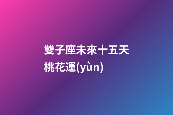 雙子座未來十五天桃花運(yùn)-第1張-星座運(yùn)勢-玄機(jī)派