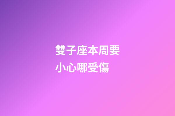 雙子座本周要小心哪受傷-第1張-星座運勢-玄機派