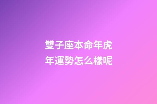 雙子座本命年虎年運勢怎么樣呢
