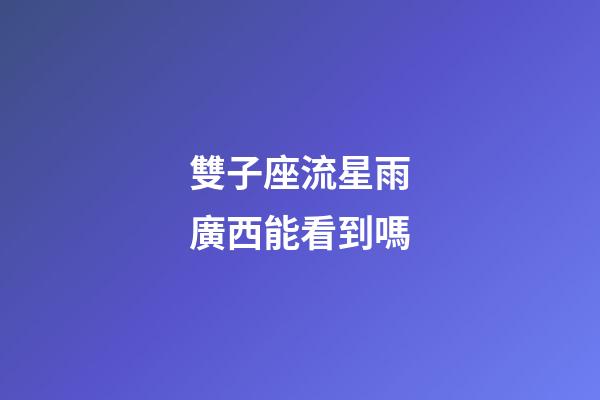 雙子座流星雨廣西能看到嗎-第1張-星座運勢-玄機派