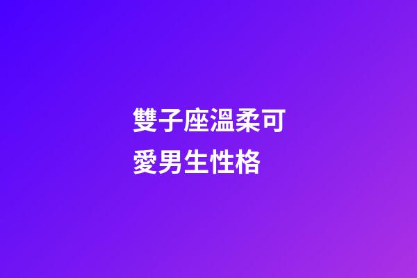 雙子座溫柔可愛男生性格-第1張-星座運勢-玄機派