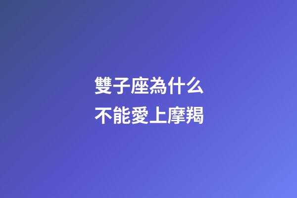 雙子座為什么不能愛上摩羯-第1張-星座運勢-玄機(jī)派