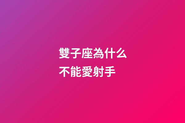 雙子座為什么不能愛射手-第1張-星座運勢-玄機派