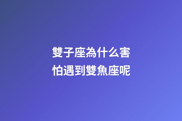 雙子座為什么害怕遇到雙魚座呢-第1張-星座運勢-玄機派