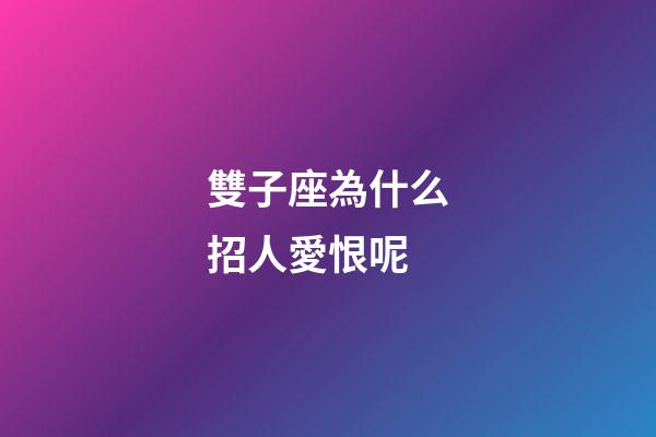 雙子座為什么招人愛恨呢-第1張-星座運勢-玄機派