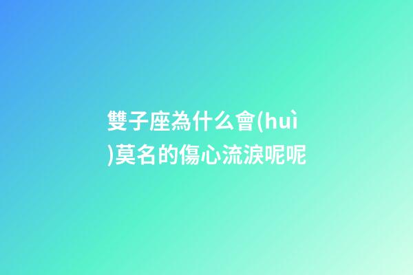 雙子座為什么會(huì)莫名的傷心流淚呢呢-第1張-星座運(yùn)勢(shì)-玄機(jī)派