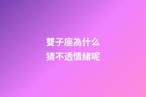 雙子座為什么猜不透情緒呢-第1張-星座運勢-玄機派