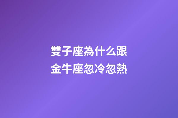 雙子座為什么跟金牛座忽冷忽熱-第1張-星座運勢-玄機派
